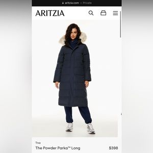 Aritzia Powder Parka Long (Sky Captain)